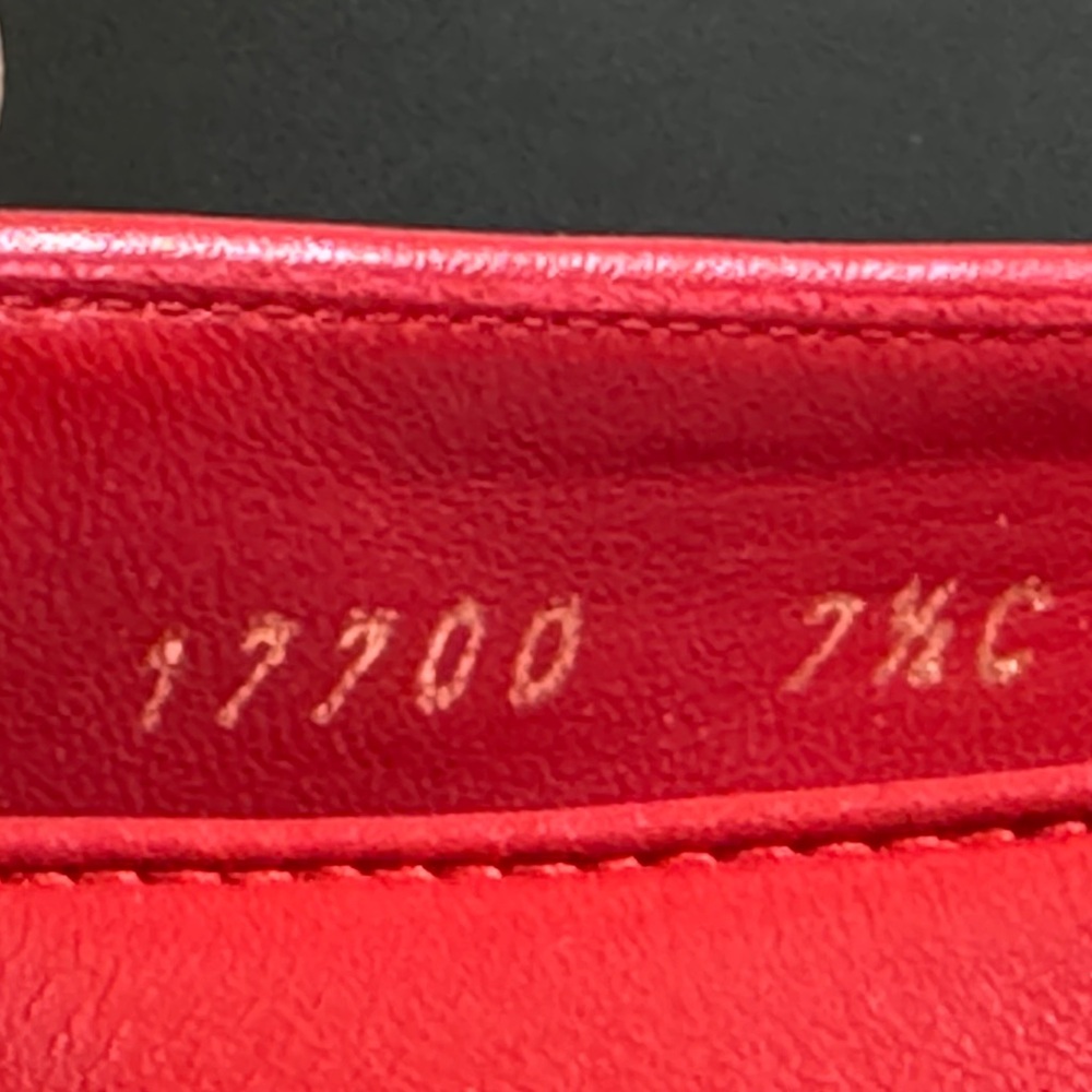 Salvatore Ferragamo size 7.5 C red leather Novello slip on ballet flat Italy - Picture 4 of 12